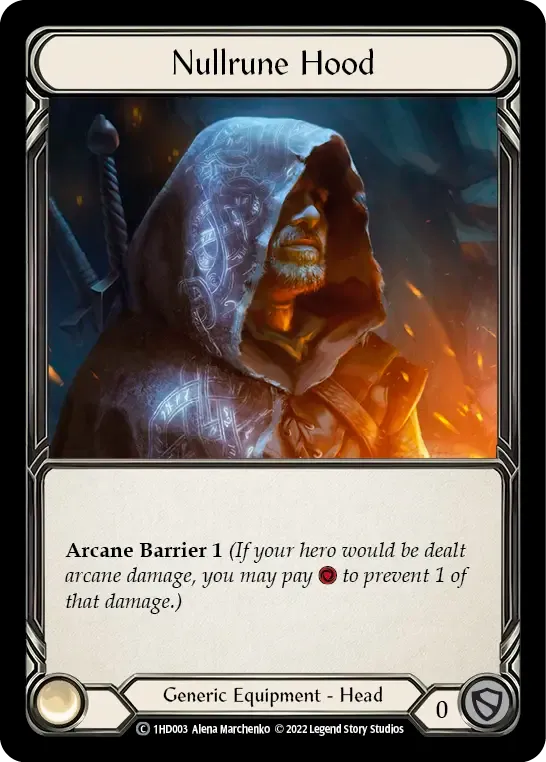 Nullrune Hood — Dash - Blitz Deck — Flesh and Blood