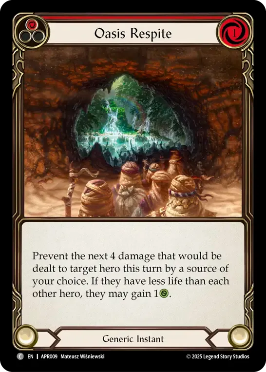 Oasis Respite (Red) — Armory Deck Legends - Prism Sculptor of Arc Light — Flesh and Blood