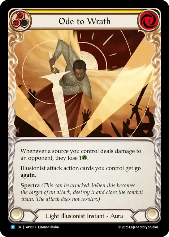 Ode to Wrath (Yellow) — Armory Deck Legends - Prism Sculptor of Arc Light — Flesh and Blood
