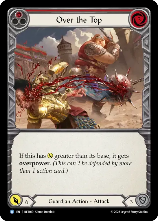 Over the Top (Red) — Betsy - Heavy Hitters Blitz Deck — Flesh and Blood