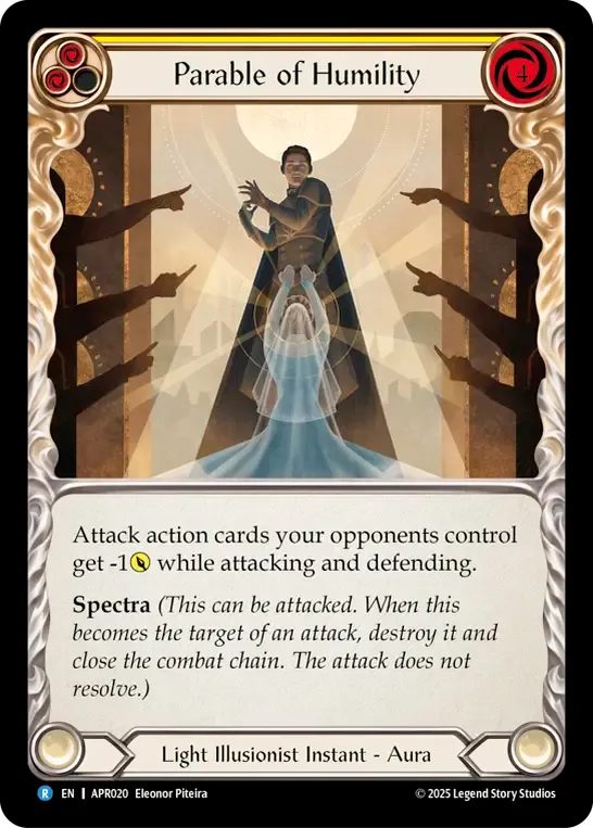 Parable of Humility (Yellow) — Armory Deck Legends - Prism Sculptor of Arc Light — Flesh and Blood