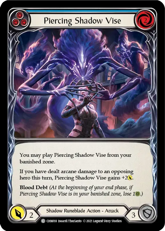 Piercing Shadow Vise (Blue) — Chane - Blitz Deck — Flesh and Blood