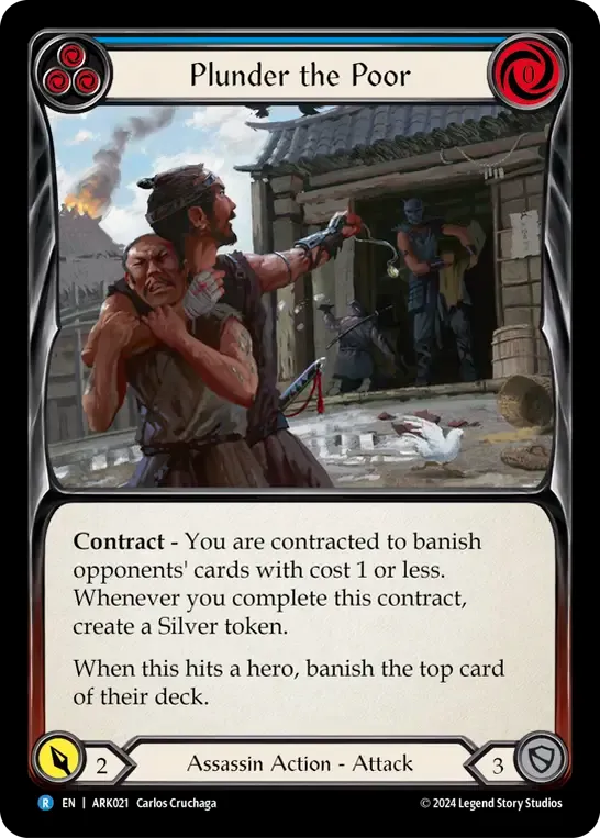 Plunder the Poor (Blue) — The Hunted Blitz Deck - Arakni — Flesh and Blood