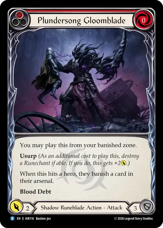 Plundersong Gloomblade (Red) — Usurp the Shadow Throne — Flesh and Blood