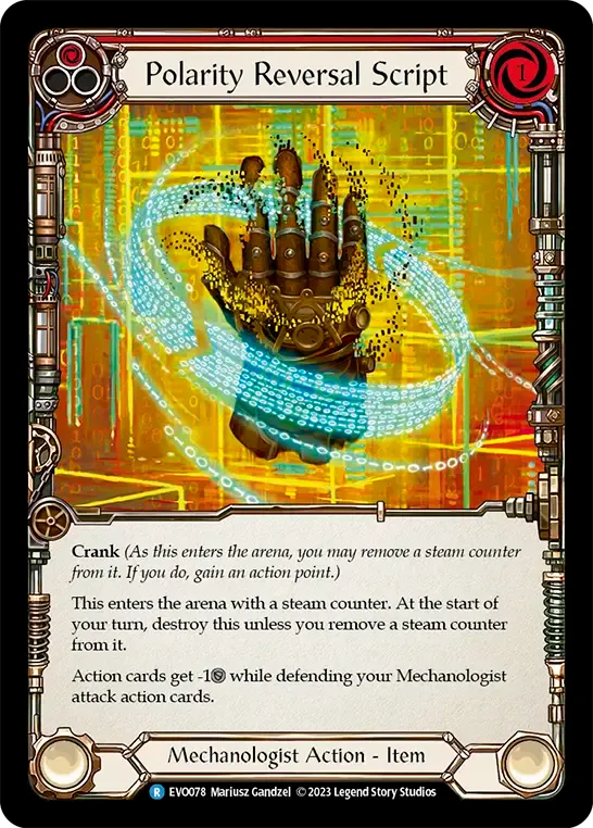 Polarity Reversal Script (Red) — Bright Lights — Flesh and Blood