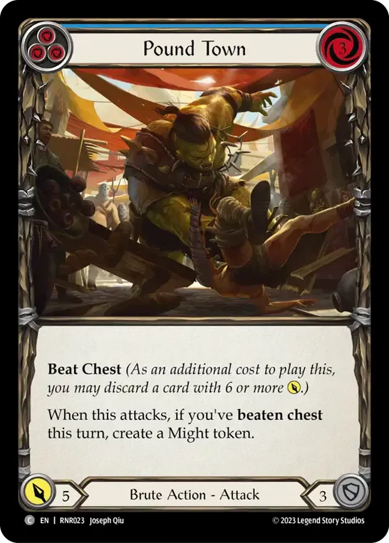 Pound Town (Blue) — Rhinar - Heavy Hitters Blitz Deck — Flesh and Blood