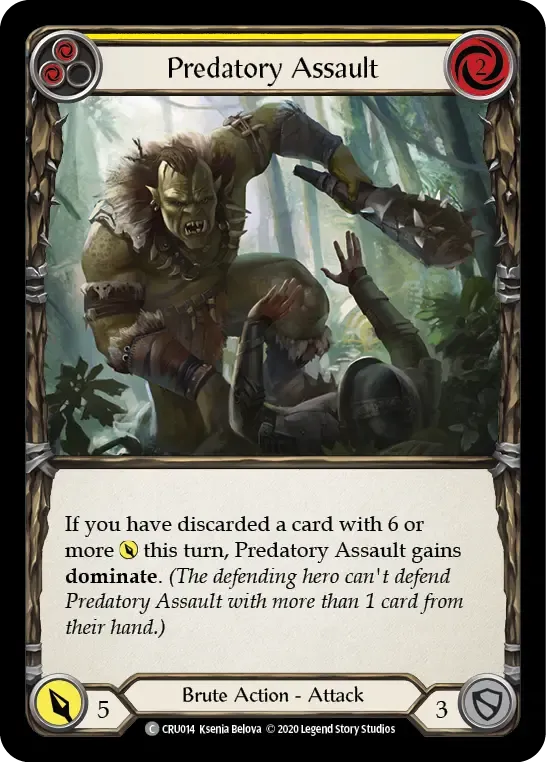 Predatory Assault (Yellow) — Crucible of War — Flesh and Blood