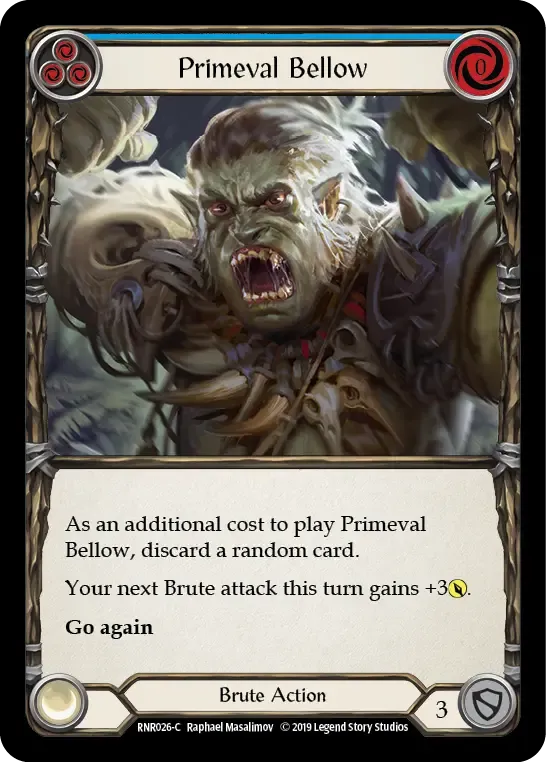 Primeval Bellow (Blue) — Rhinar, Reckless Rampage - Hero Deck — Flesh and Blood