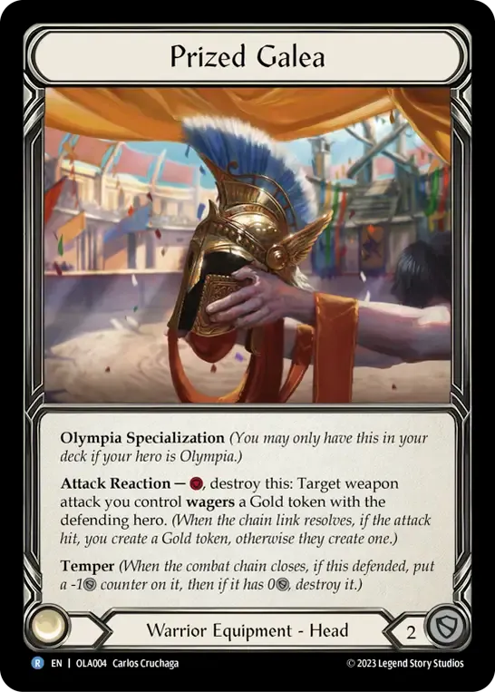 Prized Galea — Olympia - Heavy Hitters Blitz Deck — Flesh and Blood
