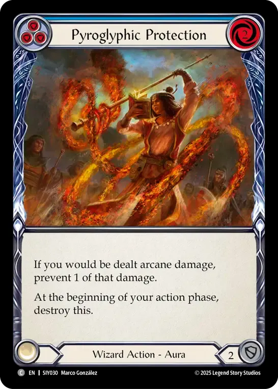 Pyroglyphic Protection (Blue) — Silver Age Chapter 1 - Iyslander — Flesh and Blood