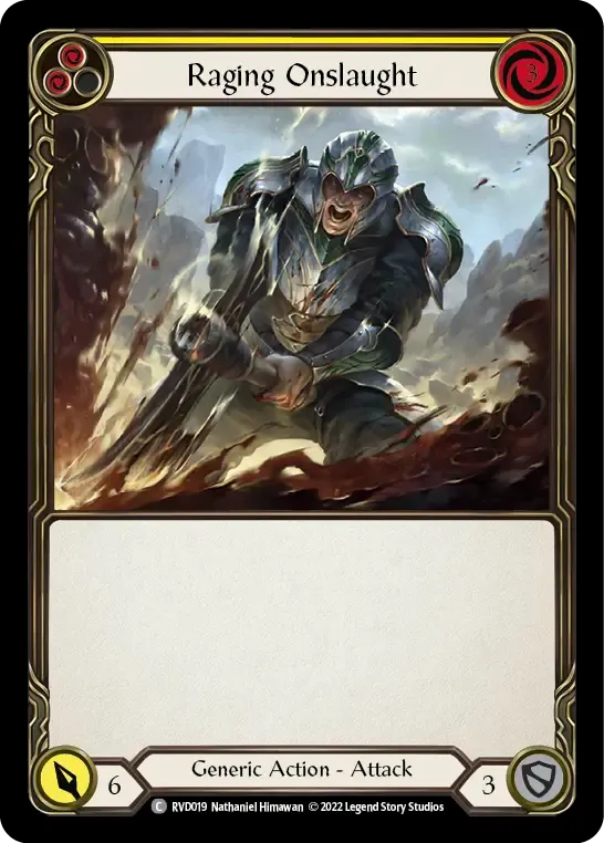 Raging Onslaught (Yellow) — Classic Battles: Rhinar vs Dorinthea — Flesh and Blood