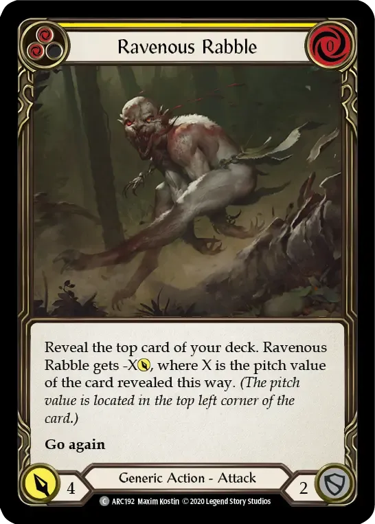 Ravenous Rabble (Yellow) — Arcane Rising - Unlimited — Flesh and Blood
