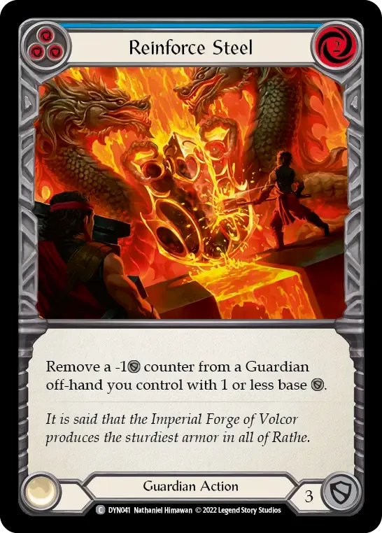 Reinforce Steel (Blue) — Dynasty — Flesh and Blood