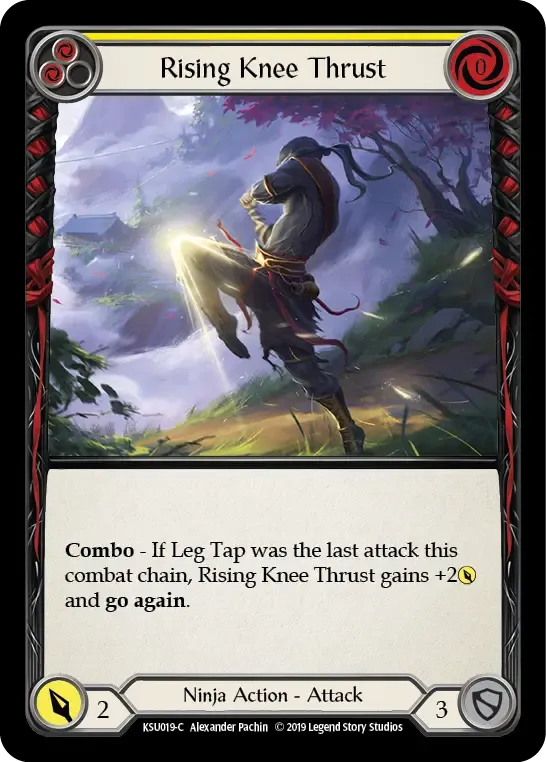Rising Knee Thrust (Yellow) — Katsu, the Wanderer - Hero Deck — Flesh and Blood
