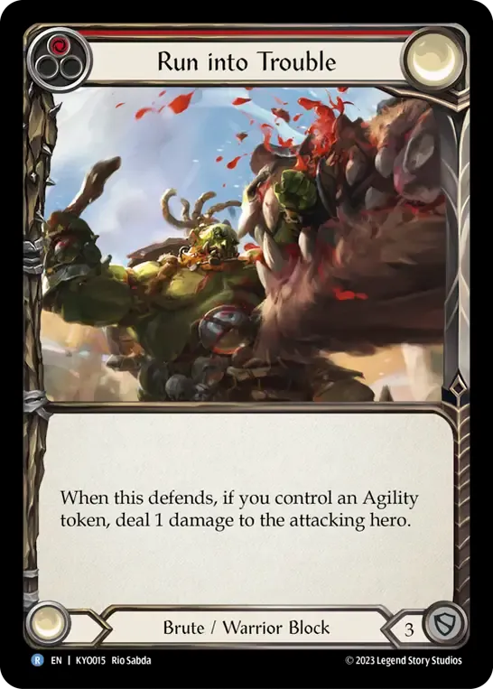 Run into Trouble (Red) — Kayo - Heavy Hitters Blitz Deck — Flesh and Blood