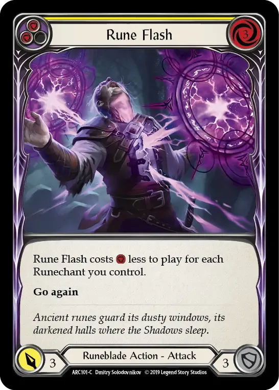 Rune Flash (Yellow) — Arcane Rising — Flesh and Blood
