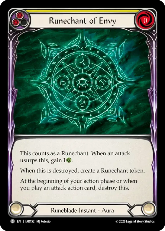 Runechant of Envy (Yellow) — Usurp the Shadow Throne — Flesh and Blood