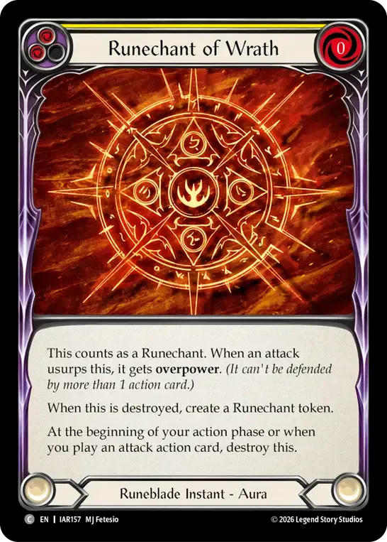 Runechant of Wrath (Yellow) — Usurp the Shadow Throne — Flesh and Blood