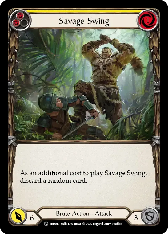 Savage Swing (Yellow) — Rhinar - Blitz Deck — Flesh and Blood