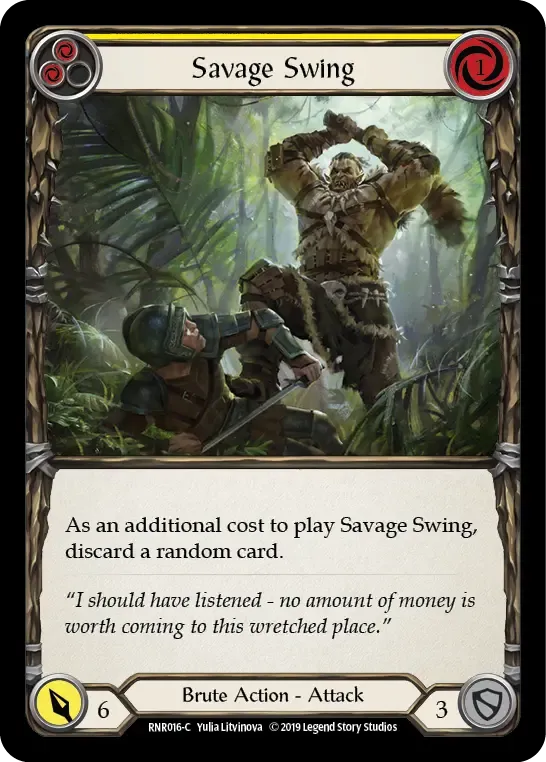 Savage Swing (Yellow) — Rhinar, Reckless Rampage - Hero Deck — Flesh and Blood
