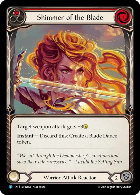 Shimmer of the Blade (Red) — Mastery Pack Warrior — Flesh and Blood
