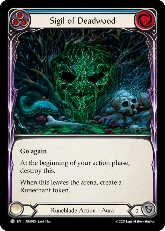 Sigil of Deadwood (Blue) — Rosetta Blitz Deck - Aurora — Flesh and Blood