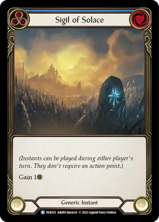 Sigil of Solace (Blue) — Classic Battles: Rhinar vs Dorinthea — Flesh and Blood