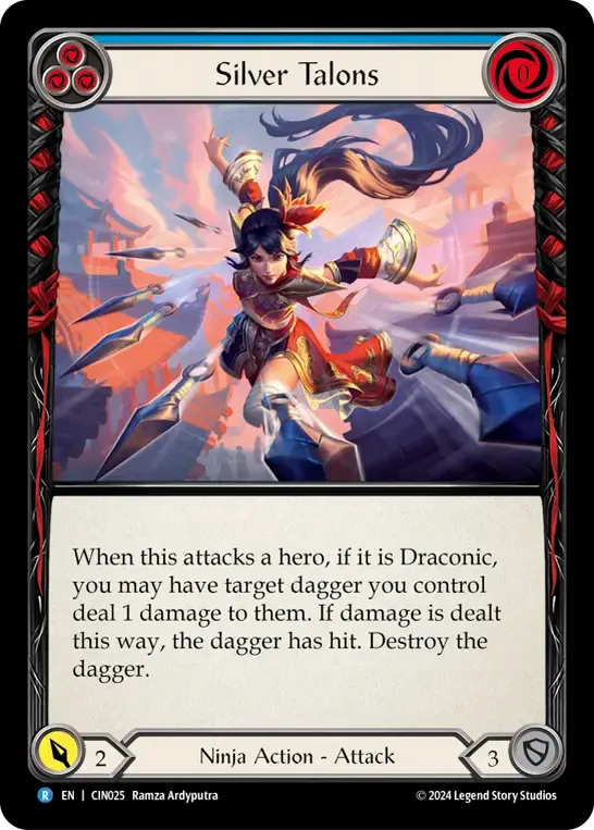 Silver Talons (Blue) — The Hunted Blitz Deck - Cindra — Flesh and Blood