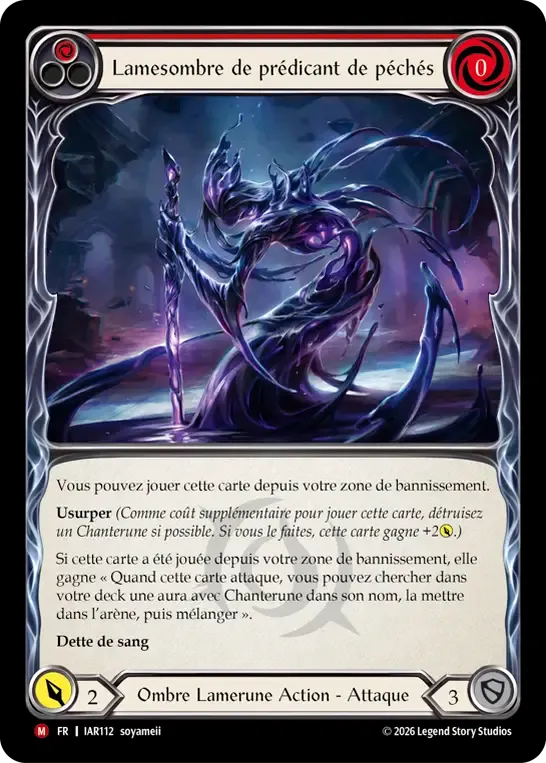 Lamesombre de prédicant de péchés — Usurp the Shadow Throne — Flesh and Blood