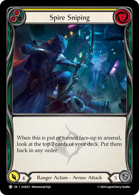 Spire Sniping (Yellow) — Armory Deck - Azalea, Ace in the Hole — Flesh and Blood
