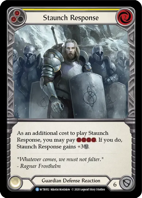 Staunch Response (Yellow) — Welcome to Rathe - Unlimited — Flesh and Blood