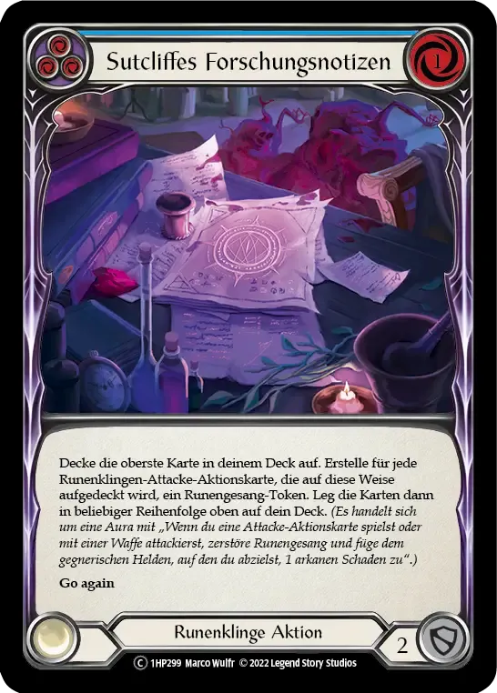 Sutcliffe's Research Notes (Blue) — History Pack 1 - Black Label — Flesh and Blood