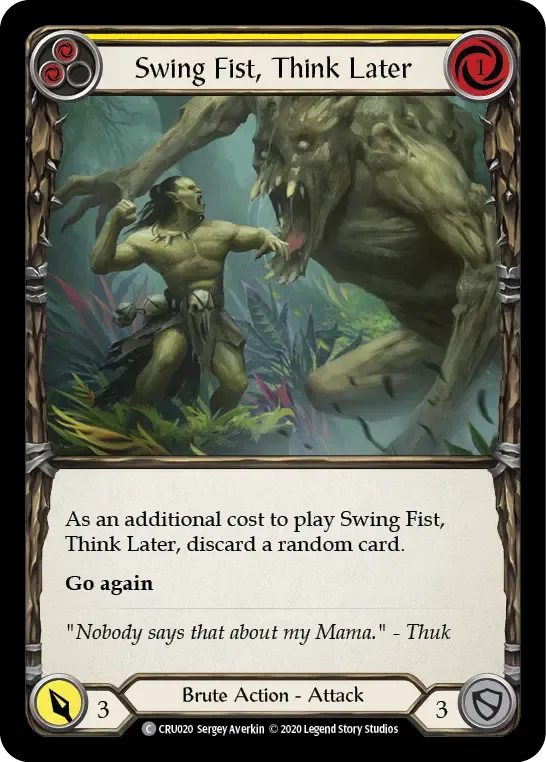 Swing Fist, Think Later (Yellow) from Crucible of War - Flesh and Blood