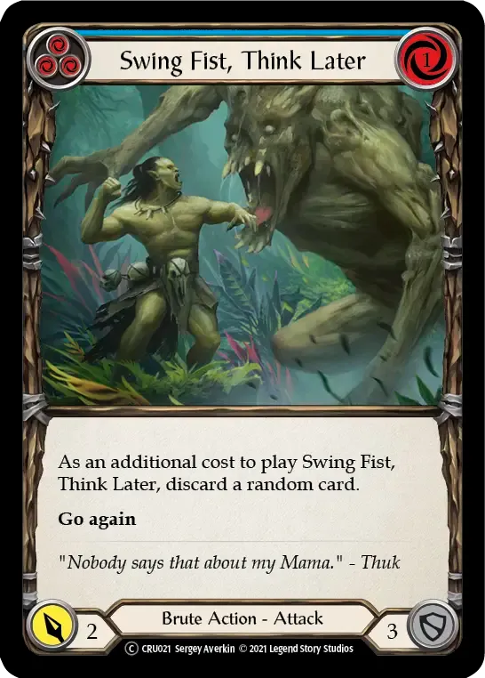 Swing Fist, Think Later (Blue) — Crucible of War - Unlimited — Flesh and Blood