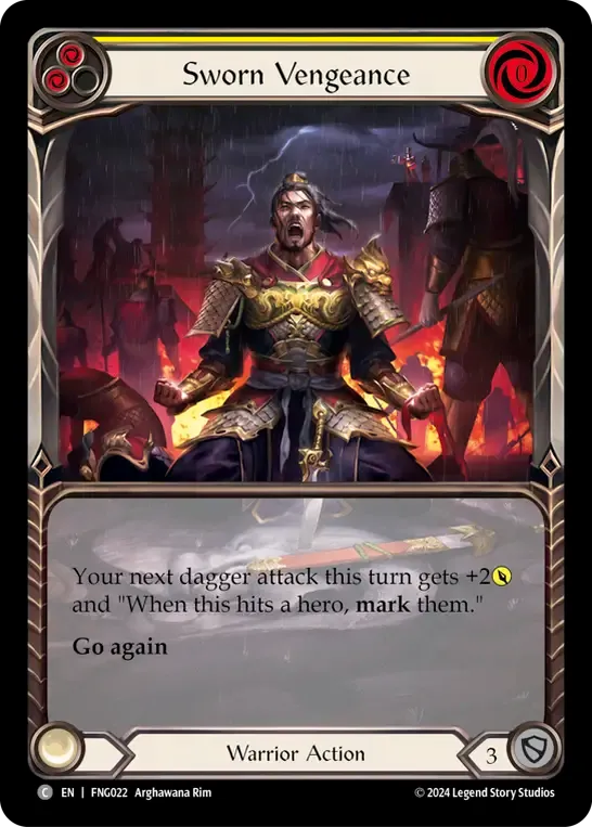 Sworn Vengeance (Yellow) — The Hunted Blitz Deck - Fang — Flesh and Blood