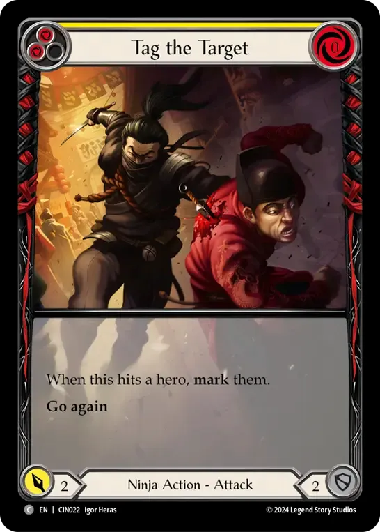 Tag the Target (Yellow) — The Hunted Blitz Deck - Cindra — Flesh and Blood