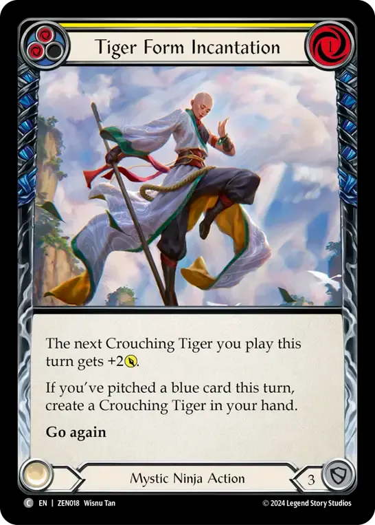 Tiger Form Incantation (Yellow) — Zen - Blitz Deck — Flesh and Blood