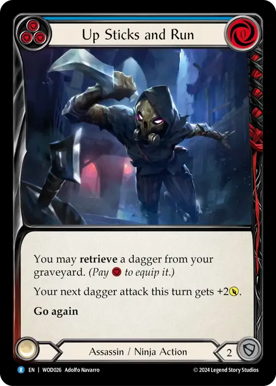 Up Sticks and Run (Blue) — The Hunted Blitz Deck - Arakni, Web of Deceit — Flesh and Blood