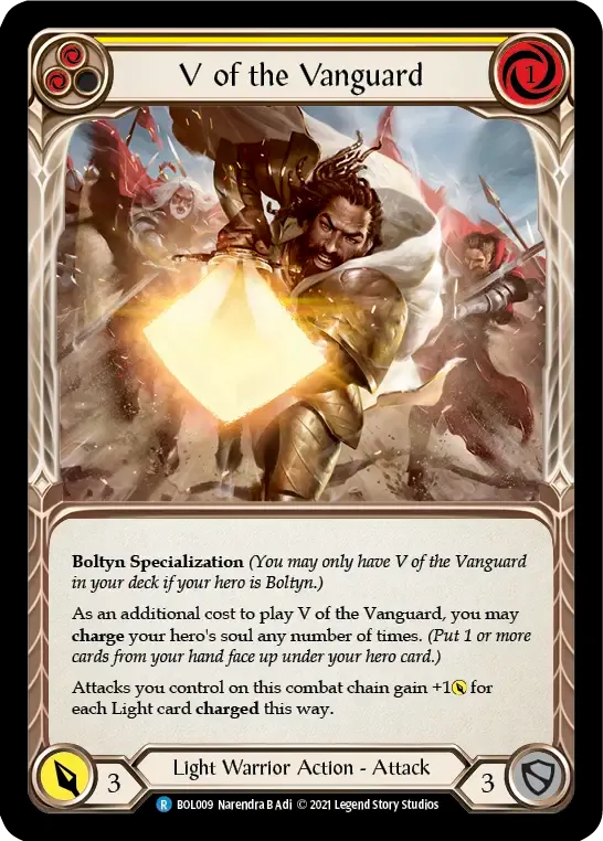V of the Vanguard (Yellow) — Boltyn - Blitz Deck — Flesh and Blood