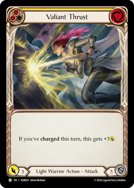 Valiant Thrust (Yellow) — Armory Deck - Ser Boltyn, Breaker of Dawn — Flesh and Blood