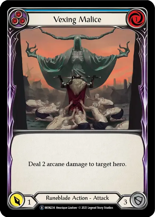 Vexing Malice (Blue) — Monarch - Unlimited — Flesh and Blood