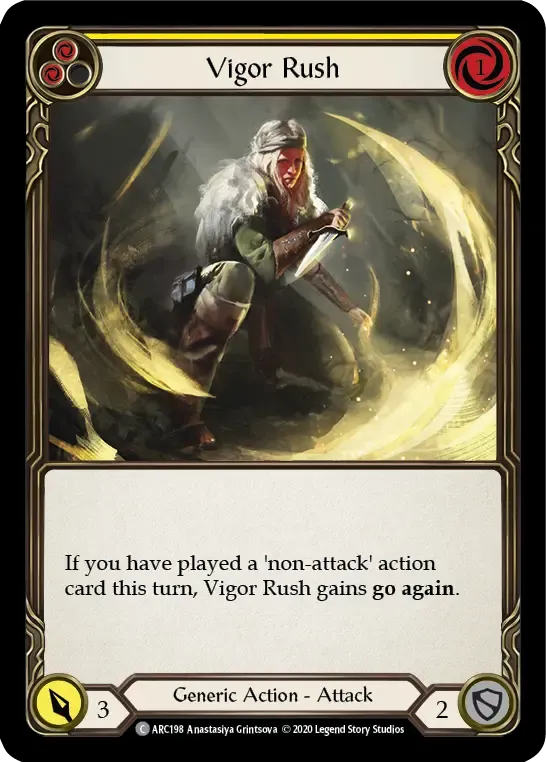 Vigor Rush (Yellow) from Arcane Rising - Unlimited - Flesh and Blood
