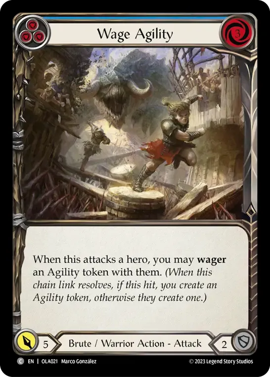Wage Agility (Blue) — Olympia - Heavy Hitters Blitz Deck — Flesh and Blood