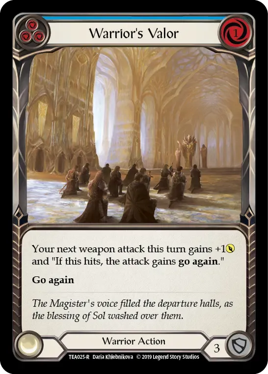Warrior's Valor (Blue) — Dorinthea Ironsong - Hero Deck — Flesh and Blood
