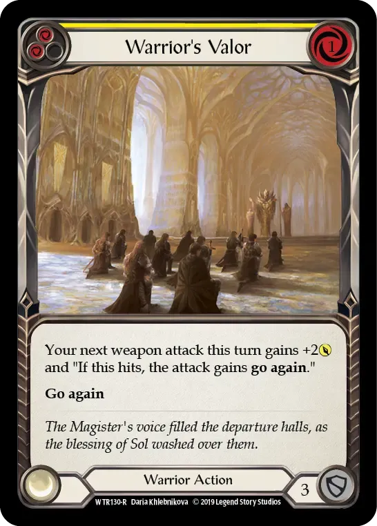 Warrior's Valor (Yellow) — Welcome to Rathe — Flesh and Blood