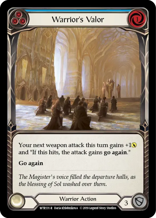 Warrior's Valor (Blue) — Welcome to Rathe — Flesh and Blood
