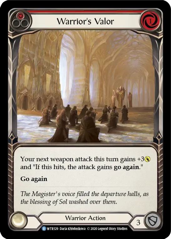 Warrior's Valor (Red) — Welcome to Rathe - Unlimited — Flesh and Blood
