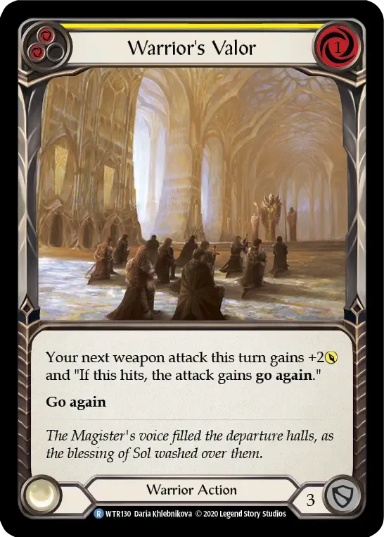 Warrior's Valor (Yellow) — Welcome to Rathe - Unlimited — Flesh and Blood