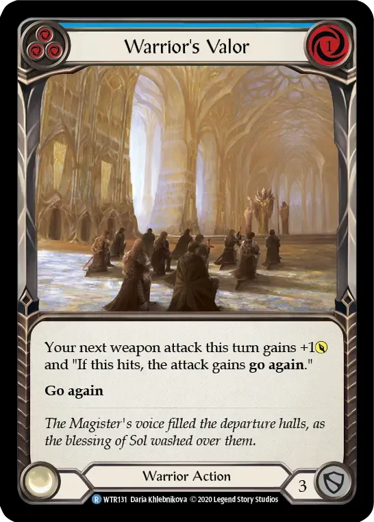 Warrior's Valor (Blue) — Welcome to Rathe - Unlimited — Flesh and Blood