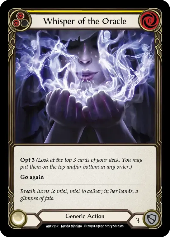 Whisper of the Oracle (Yellow) — Arcane Rising — Flesh and Blood